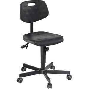 meychair Arbeitsstuhl W2-TR-PU, schwarz, mit Rollen, PU-Schaum, bis 120 kg
