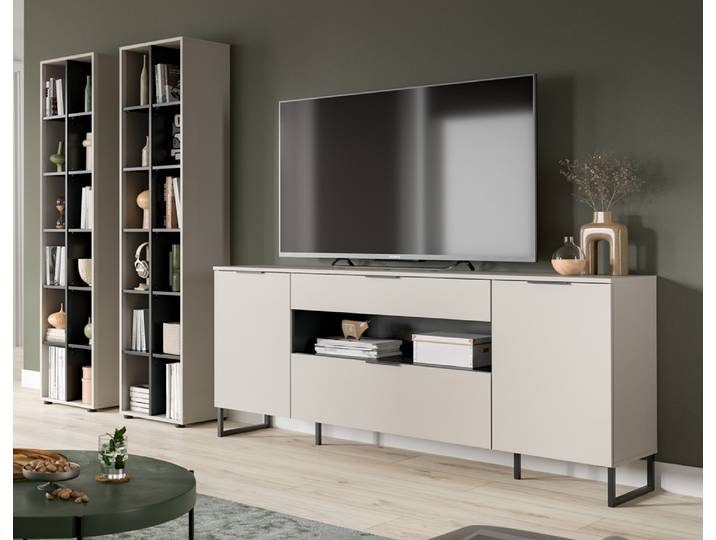 Wohnkombination Noida 1 , 3-teilig , Kaschmir / schwarz