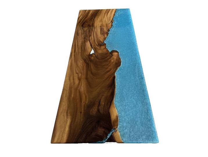 Xlmoebel Esstisch Esstisch aus Epoxidharz in Meerfluss-Optik für maritimes Flair (Esstischplate), Hergestellt in Europa