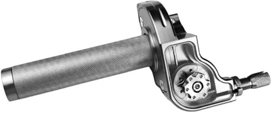 INF Transparenter CNC-Gasgriff 3. Generation, CNC-Aluminium Motorrad Gasgriff, Modifizierter Quick Twister, 1 Paar Silber