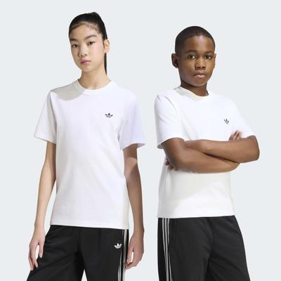 T-Shirt ADIDAS ORIGINALS "REGULÄR GESCHNITTEN", Jungen, Gr. 128, weiß, Obermaterial: 100% Baumwolle, Rundhals, Shirts T-Shirt