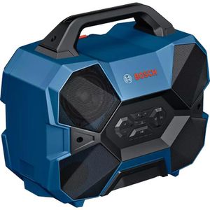 Bosch Bluetooth-Lautsprecher GPB 18V-6 C, blau, Akku 12V/18V, Wasserfest IP54, 12h Akkulaufzeit, 64 W