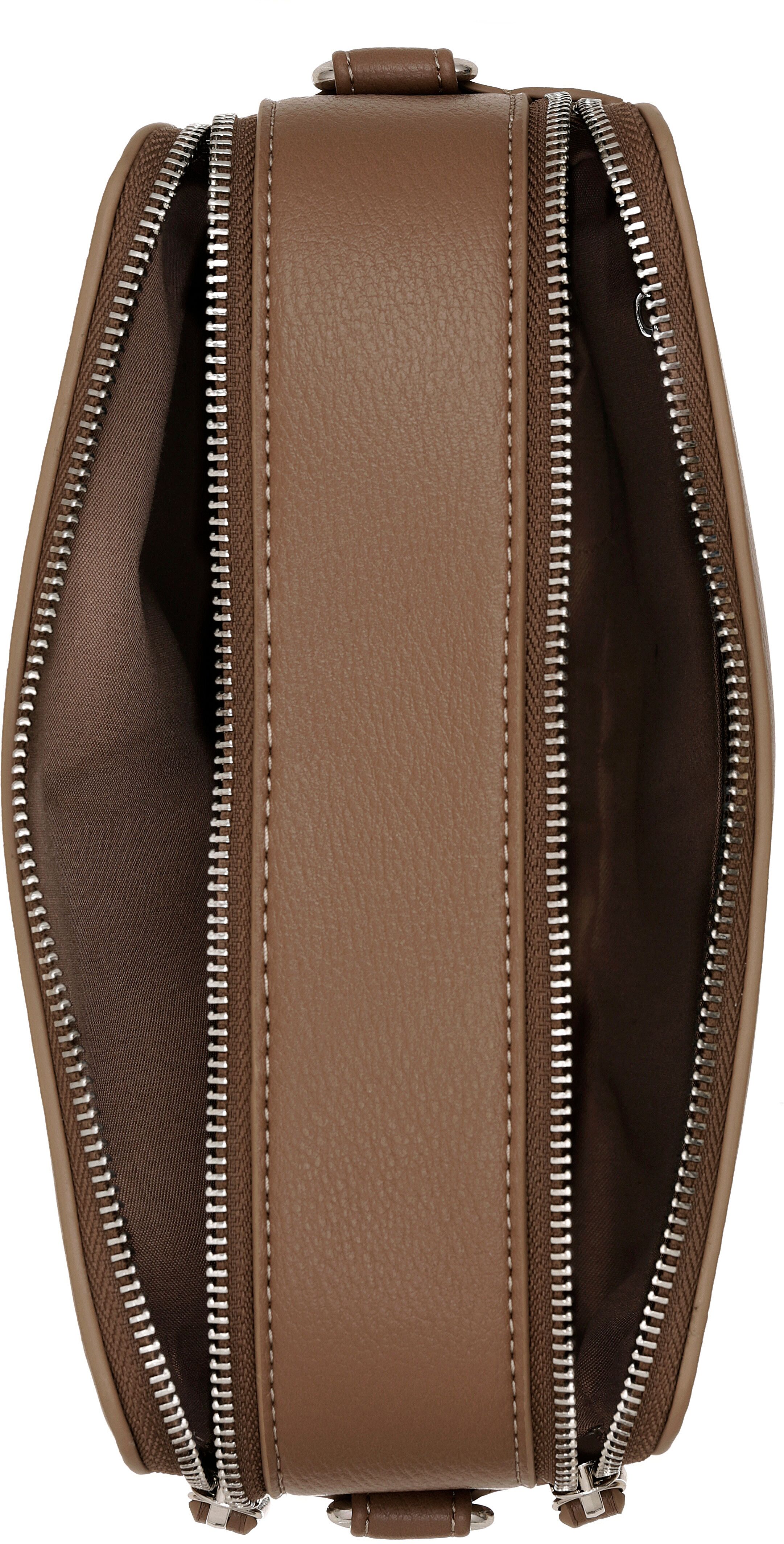 Umhängetasche ANISTON ACCESSOIRES "Vera", Damen, Gr. B/H/T: 22cm x 13cm x 7cm, beige (taupe), Polyurethan (PU), unifarben, Taschen Umhängetasche, Handtasche, Citybag, Tragetasche, Boxbag
