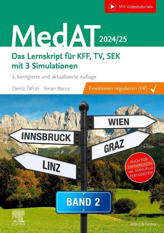 Deniz Tafrali - MedAT 2024/25 - Band 2: Das Lernskript für kognitive Fähigkeiten und Fertigkeiten, Textverständnis und sozial-emotionale Kompetenzen (inkl. manuelle Fertigkeiten) für Human- und Zahnmedizin - Preis vom 14.10.2026 23:07:16 h