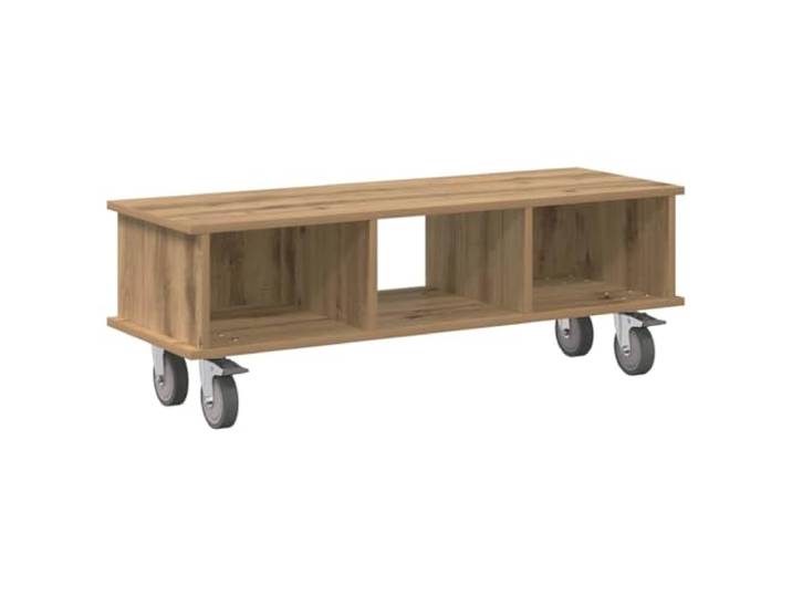 LKJephalotrope TV-Ständer Holzwerkstoff 100x35x35 cm Artisan-Eiche Kompaktes Lowboard für Wohnzimmer und Schlafzimmer mit praktischer Kabelverlegung und Fächern für Mediengeräte.