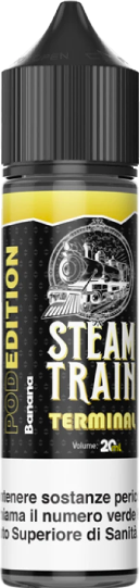 Steam Train Terminal Pod Edition Liquido Shot 20ml Banana Ghiaccio
