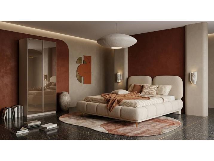 Xlmoebel Schlafzimmer-Set Bett Schrank Schlafzimmer Stil modern beige bequem praktisch