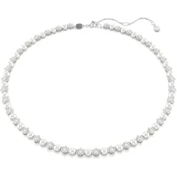 Swarovski Matrix Tennis Halskette Kristallperle, Rundschliff, Weiß, Rhodiniert