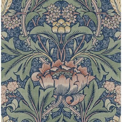 Seabrook Designs Acanthus Floral Pre-Pasted Wallpaper