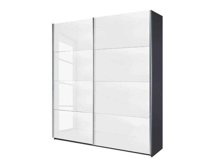 Schwebetürenschrank 271 x 230cm Grau/Weiß