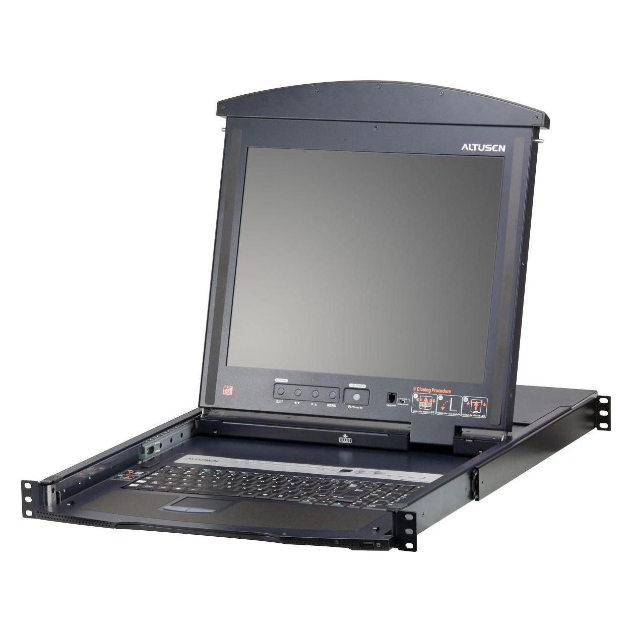 Aten KL1516AN UK Cat.5 KVM-Switch 16-Port, 19"-LCD, Dual-Rail, UK-Layout (KL1516AN GB)