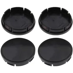 4 Nabenkappen Ø 56,0 mm - 52,0 mm / gewölbt umrandet schwarz