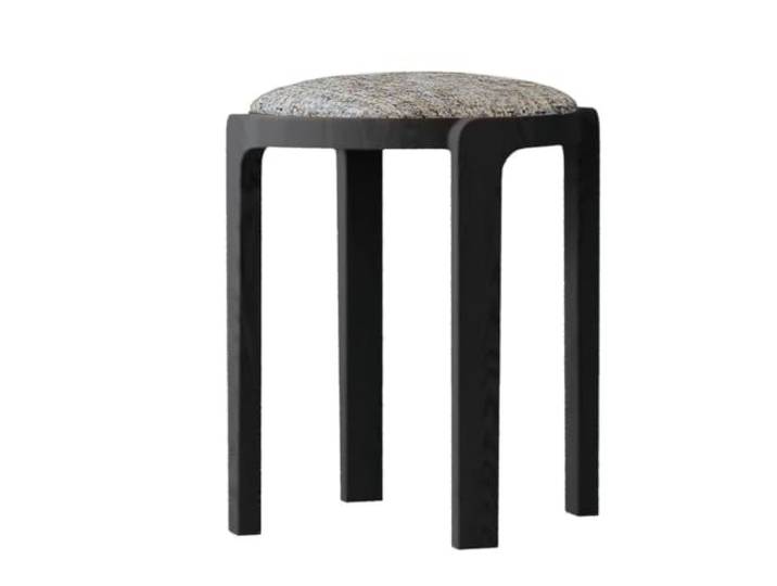 YDHFCD Stapelbarer Hocker mit gepolsterter Sitzfläche aus Massivholz Stapelbarer Holz-Hocker, gepolsterter runder Sitz, platzsparend, vielseitig.(Style 12)