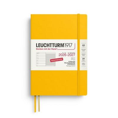 Wochenkalender & Notizbuch Medium (A5) 2027, 18 Monate, Softcover, Sunflower, Deutsch