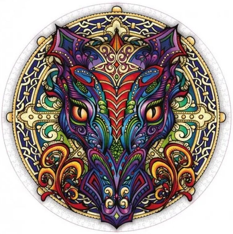 Mindfulness Mandala Round Puzzle 1000 pcs Dragon - Mindful Living