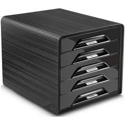 Cep, Dokumentenablage, Schubladenbox Smoove schwarz DIN A4 mit 5 Schubladen (A4)