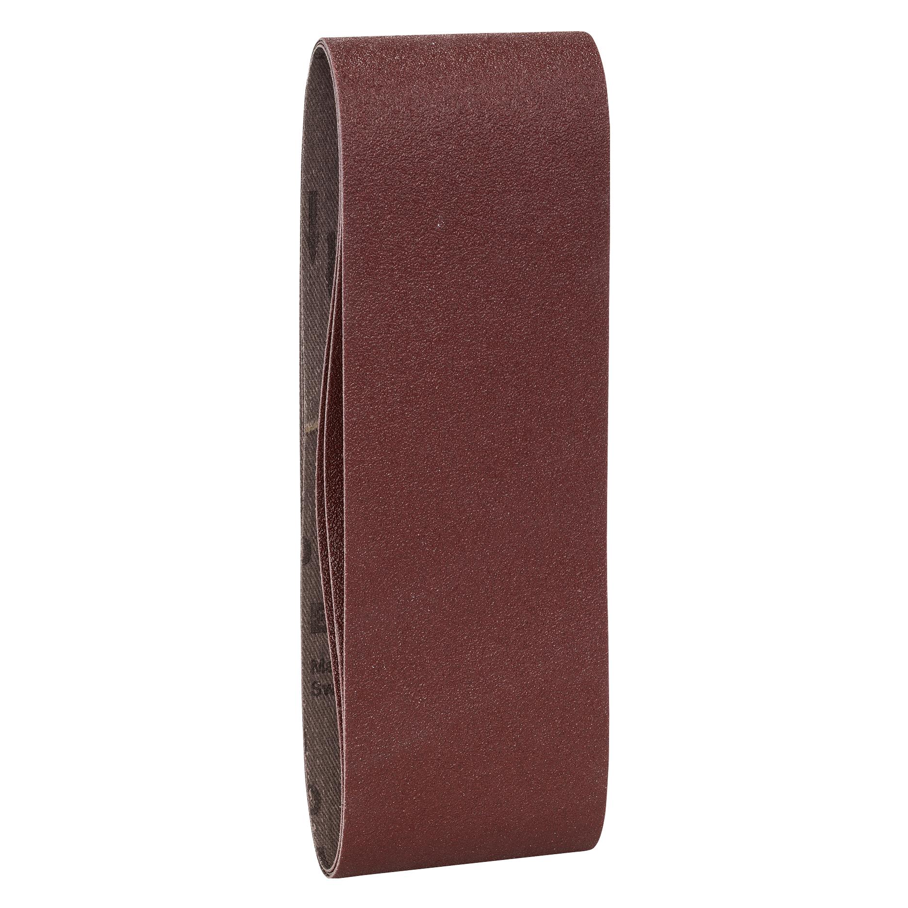 Bosch Zubehör 3tlg. Schleifband-Set für Bandschleifer, rote Qualität K = 100 (100) (2609256190)