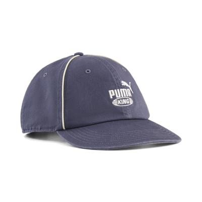 Flex Cap PUMA "PUMA King Baseball Cap Erwachsene", Gr. onesize, blau (inky depths gray), Futter Vorderteil: 100% Baumwolle, unifarben, Caps