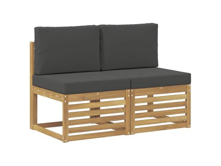 RJPLMFV Außensofa, Akazienholz, massiv, Weiß, 2-Sitzer Modernes Lattendesign, Frühling, pflegeleicht, 110 kg pro Sitz