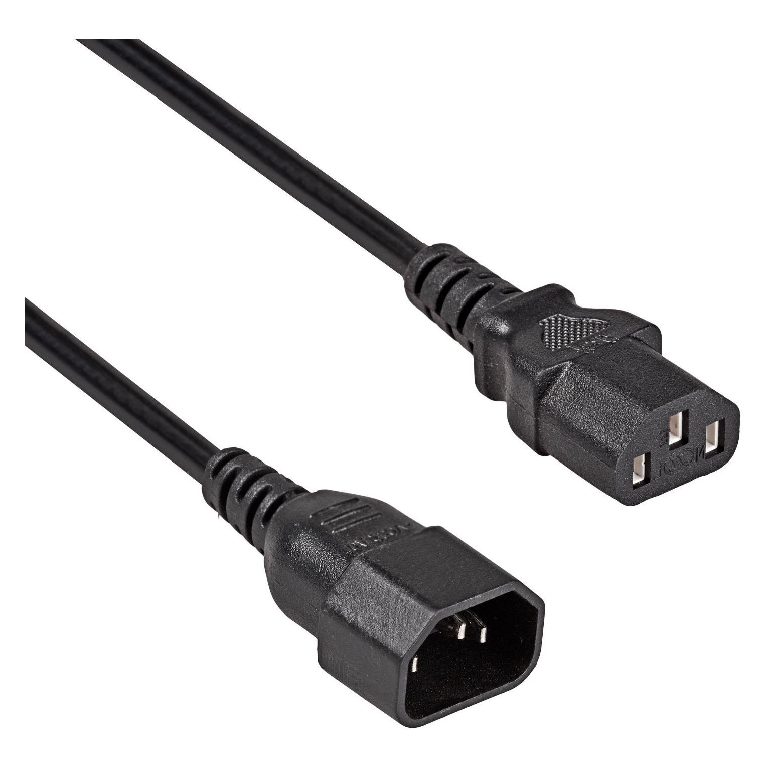 Fuj Tek C14 auf C13 Geräte- und Verlängerungskabel, schwarz, 5 m (5 m, CEE 7/7) (JT-ST3-Black-5m)