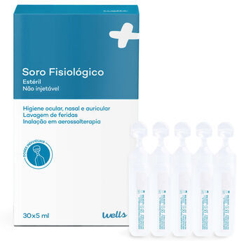 Wells Soro Fisiológico Unidoses para Adulto 30 x 5 ml
