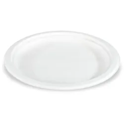 VEPATIM 250x Bio Teller aus Zuckerrohr rund O 23cm weiß kompostierbar