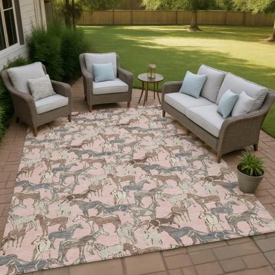 Addison Rugs Machine Washable Indoor/ Outdoor Horse Herd Chantille Rug