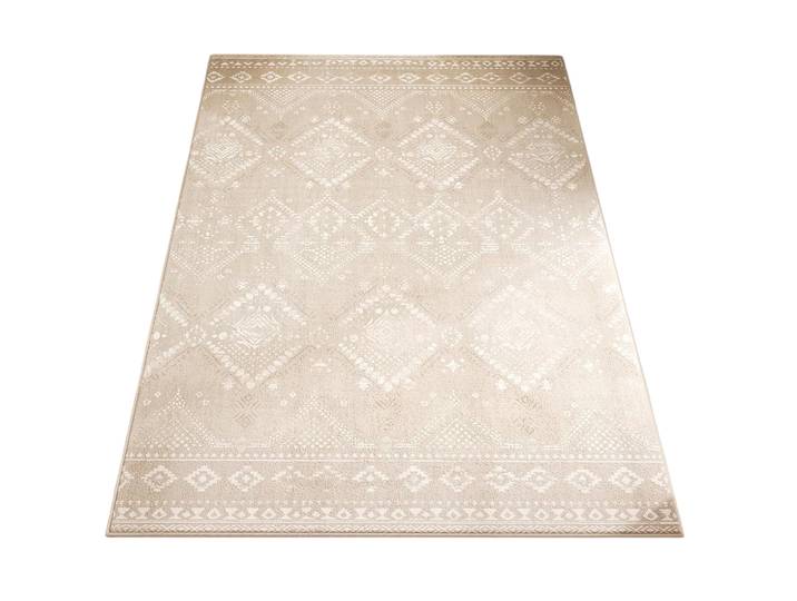 Boho Teppich 120x170 cm flauschig waschbar rutschfest beige