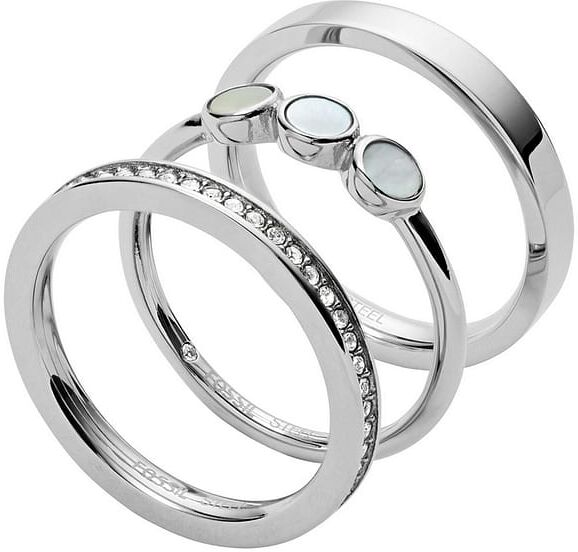 Bague Fossil En Acier Femme