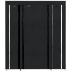 Stoffschrank  Denni , schwarz , Maße (cm): B: 150 H: 175