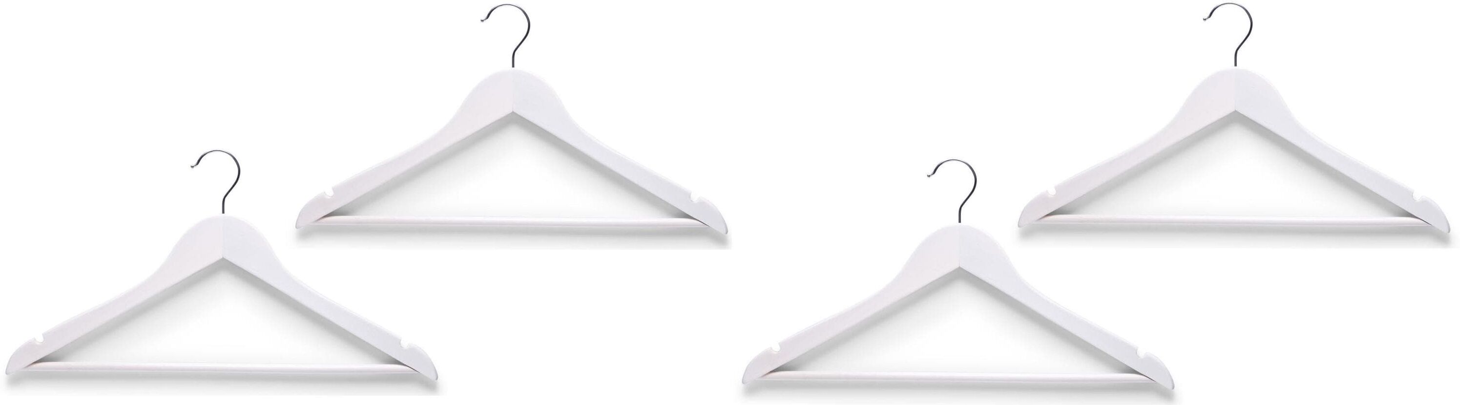 Kleiderbügel ZELLER PRESENT "4 Stück, Weiss", weiss (weiß), T:43,5cm, Kleiderbügel, Kleiderbügel weiß Einheitsgröße