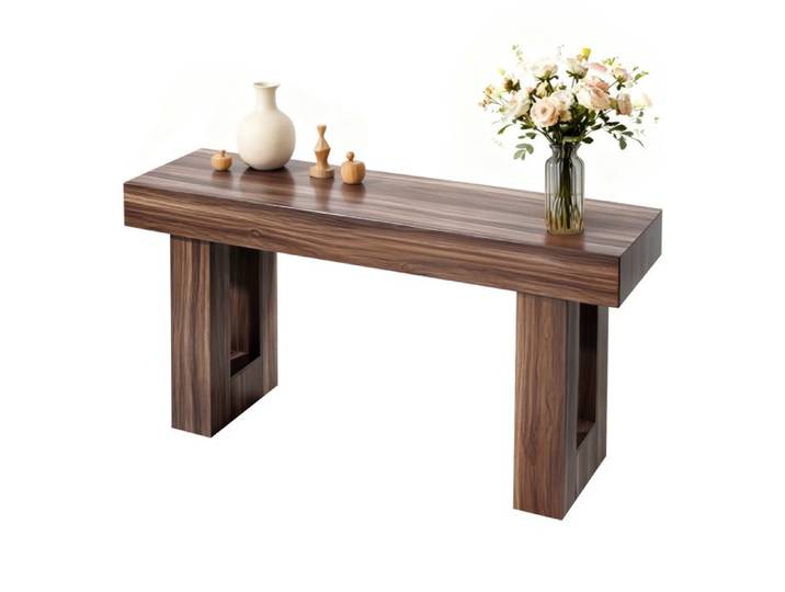 Console d'Entrée-VEVOR-160 cm-Table Console de Style Campagnard-Table d'Appoint Rectangulaire en Bois-Marron