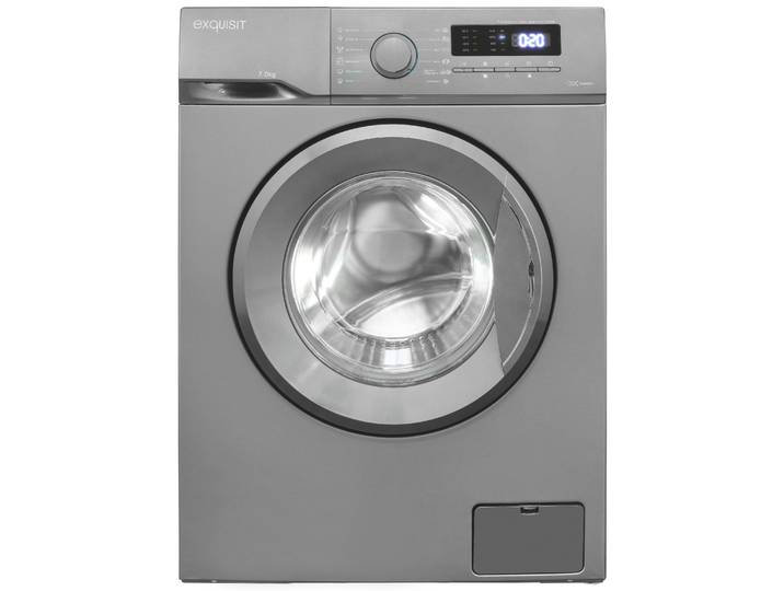 EXQUISIT Waschmaschine, Energieeffizienz: A, grau (silberfarben), B:59,5cm H:84,5cm T:49,5cm, Waschmaschinen, Kurzprogramm-frische Wäsche nach 15 Minuten,AquaStop-Vollwasserschutz, Waschmaschine