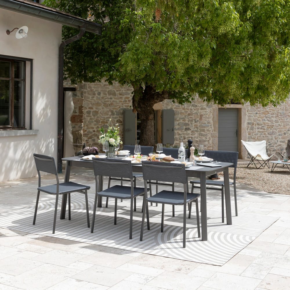 LAFUMA MOBILIER Chaise de jardin en aluminium gris l49xl50xh85 Gris 49x85x50cm