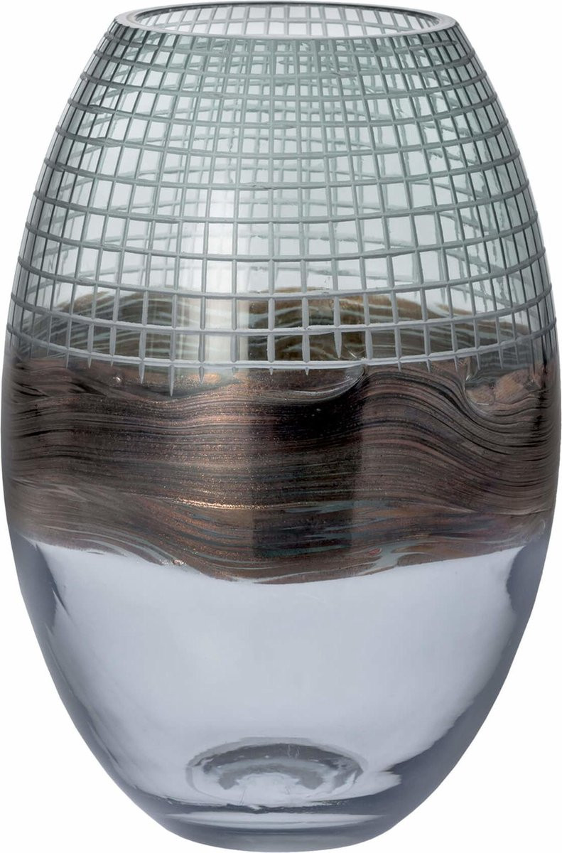 Riverdale Vaas Fin Grijs, Hoogte: 25 cm
