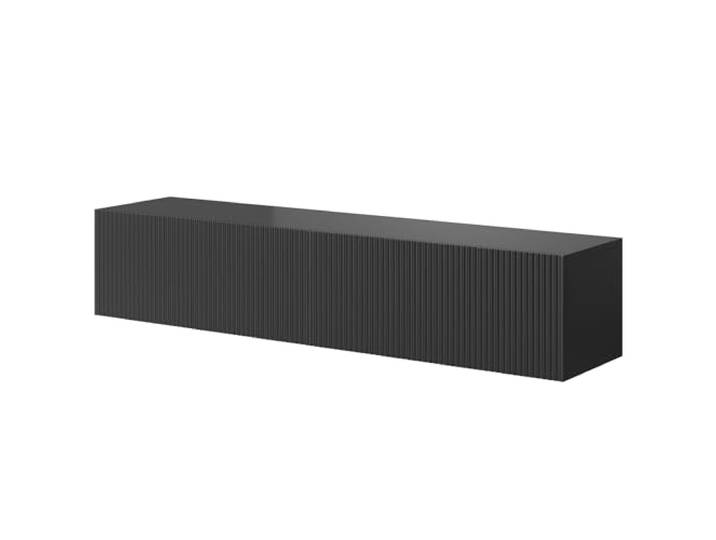 Selsey Meuble TV Armoire De Télévision 140 cm Suspendu Façade Fraisée Noir Veldio