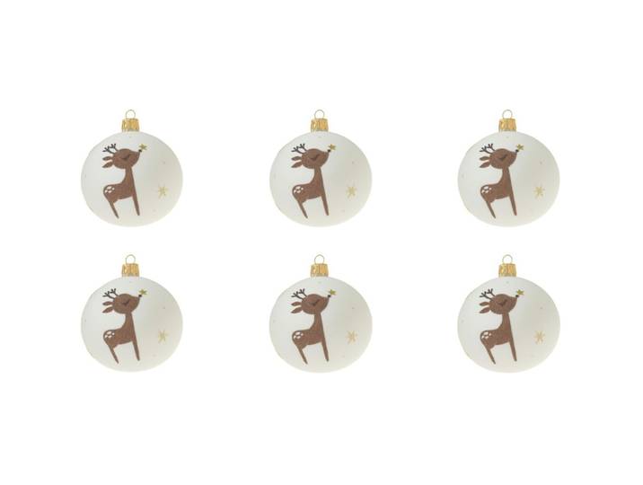 Weihnachtskugelset Reindeer - Farbe: weiss eggshell - Material: Glas - 949