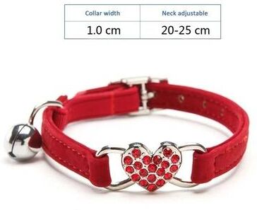 Uplifted Finds Heart Rhinestone Breakaway Cat Collar 1 red