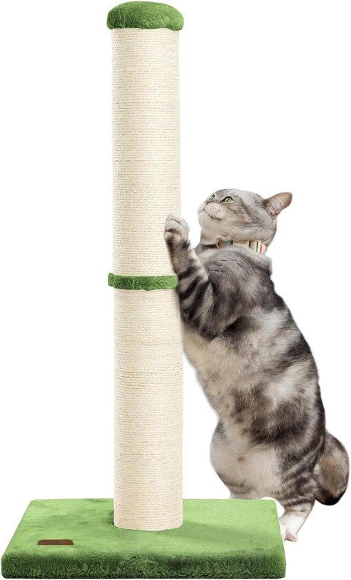 Famanu Katzenkratzbaum XL - Kratzmöbel für Katzen - Natürliches Sisal - 86 cm - Grün