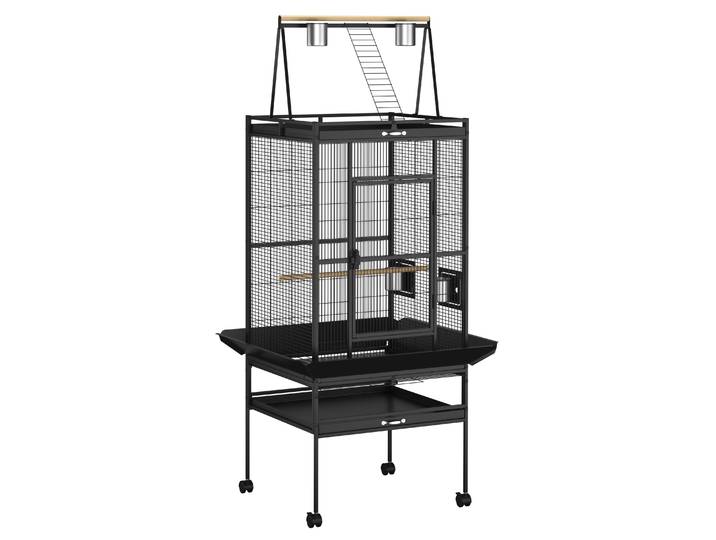 Vogelkäfig 81 x 77 x 174 cm schwarz