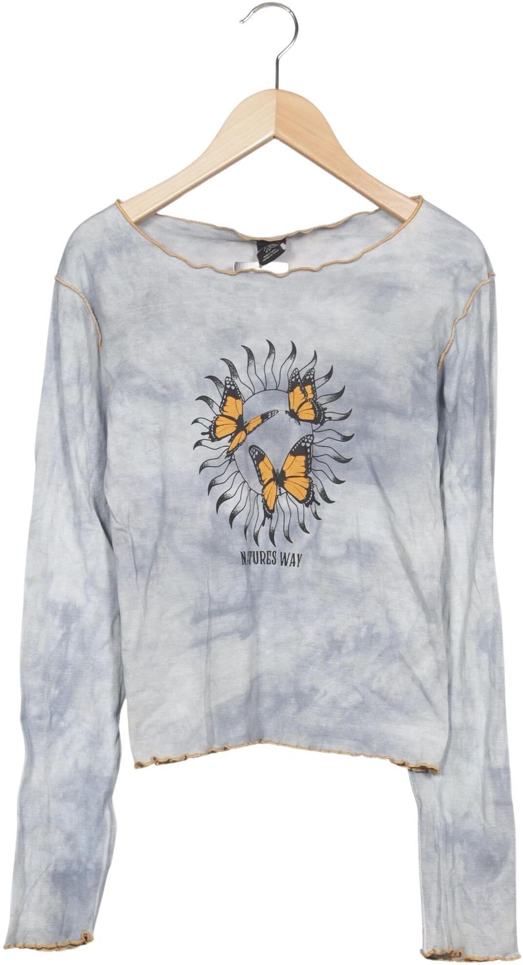 Urban Outfitters Damen Langarmshirt, Hellblau, Gr. M, Baumwolle - Second Hand