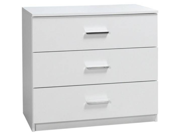 Commode PANAREA – 3 tiroirs blanc laqué design moderne