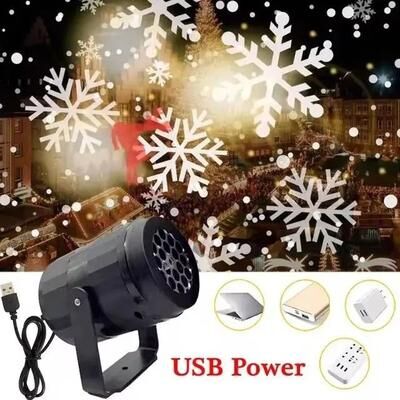 Uplifted Finds 2025 LED Rotating Dynamic USB Projector Indoor Fairy Lights For Christmas And Home Decor snowflake