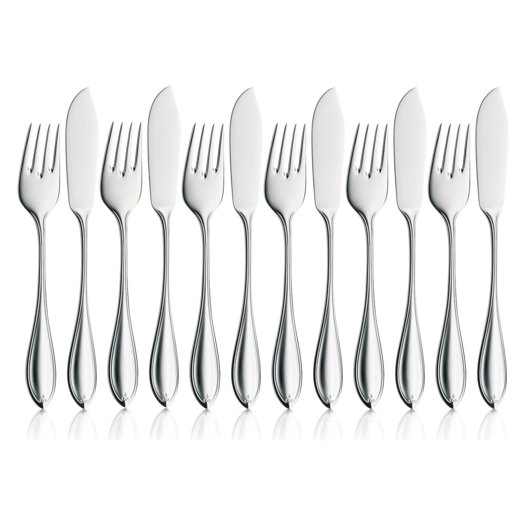 WMF Fisch-Set 12-tlg. PREMIERE Silberfarben (12 Stk., Besteck Set) (11.1935.6346)