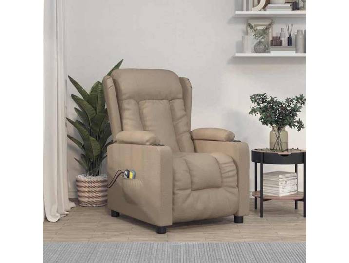 NEW 2026  Fauteuil Massant électrique - Chaise relax - 1 place - Cappuccino Similicuir 72.5x96x99.5 cm L3764