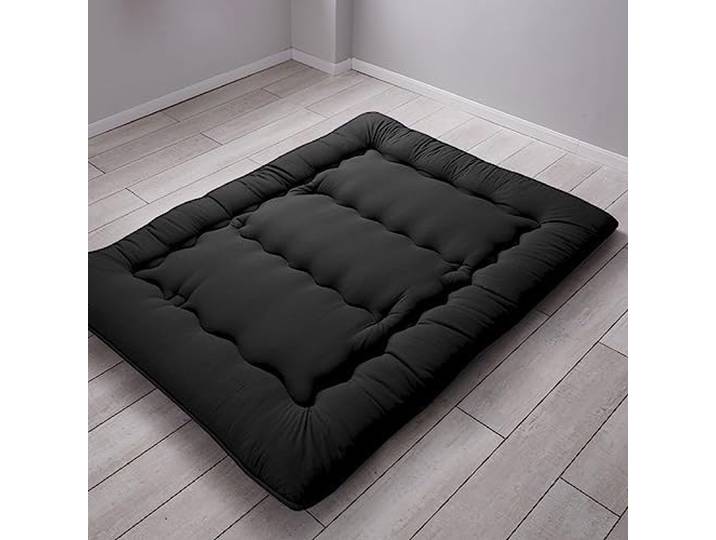 Double Sleeping Mattress for Floor,Jacquard Fabric Tatami Futon Mattress,Japanese Floor Mattress Thick,Portable Tatami Mat Soft Bed Pad with Removable/Washable Cover,Schwarz,Twin/90x200cm