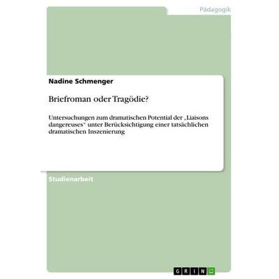 Briefroman oder Tragödie?, Taschenbuch von Nadine Schmenger, GRIN, 978-3-656-11665-3
