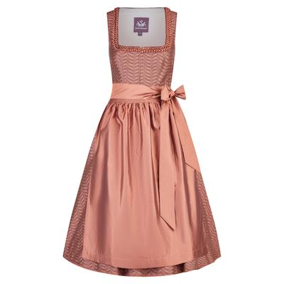 Dirndl SPIETH & WENSKY "Spieth & Wensky Dirndl Kenia", Damen, Gr. 38, N-Gr, rot (rost), Obermaterial: 60% Polyester PES. 40% Viskose CV., uni, regular fit, Kleider, mit dekorativer Schürze