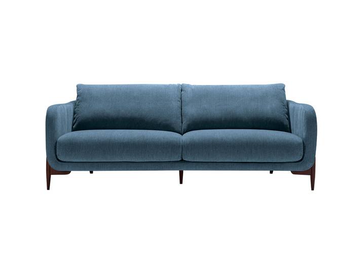 Sofa Leya Cordstoff (Polyester 48 Prozent Acryl 35 Prozent Wolle 9 Prozent Viscose 8 Prozent) blau B 218 T 92 cm - Material: Cordstoff (Polyester 48%