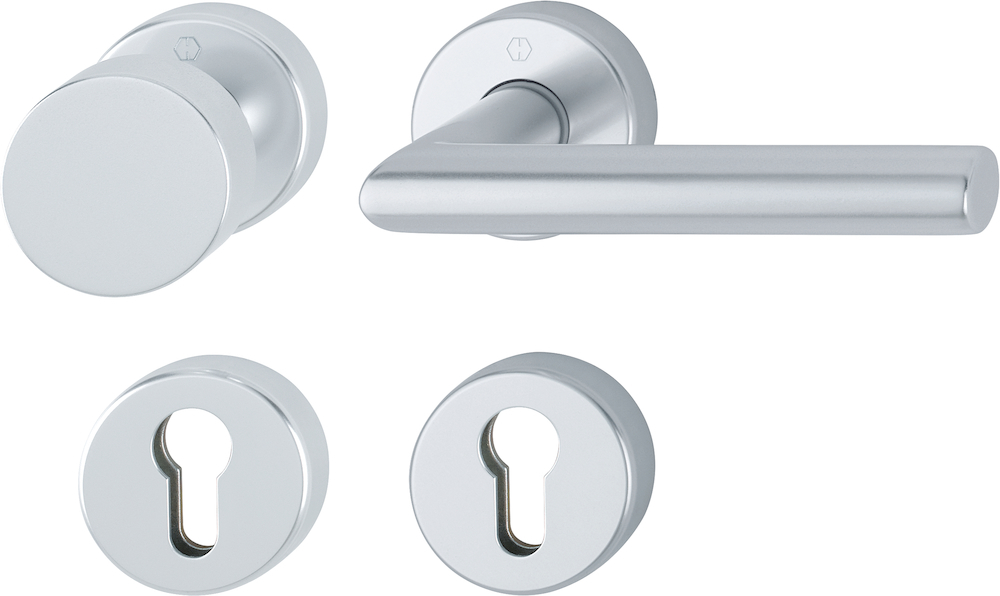 HOPPE FH-Wechselgarnitur mit Rosetten Amsterdam FS-58/42H/42HS/1400, Aluminium 10726825